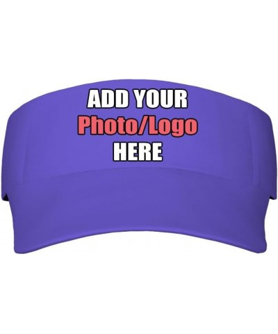 Custom Visor Hat for Men Women, Personalized Adjustable Visor Cap with Your Own Photo Name Logo Slateblue $10.79 Visors