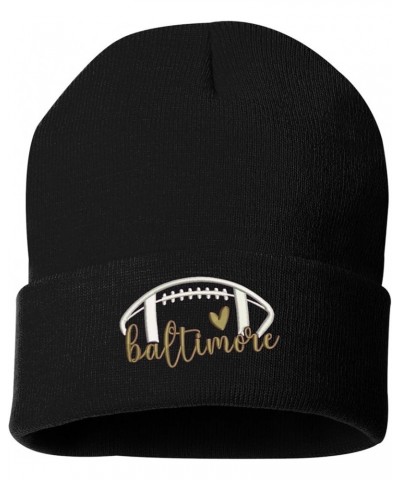 Baltimore Football Hat Sport Fan Caps Embroidered Hats Beanie, Black, Baltimore Football $15.36 Baseball Caps