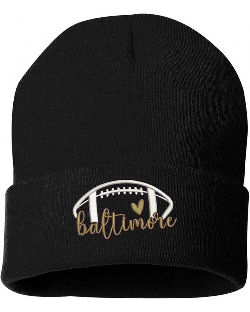 Baltimore Football Hat Sport Fan Caps Embroidered Hats Beanie, Black, Baltimore Football $15.36 Baseball Caps