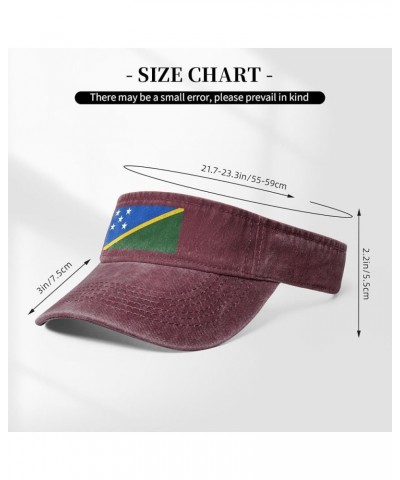 Flag of The Solomon Islands Sun Visor Hats for Women Men Sun Hat Vintage Golf Hat Adjustable Baseball Cap Red $14.61 Visors