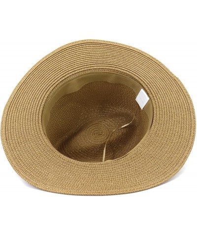 Fashion Simple Wide Brim Straw Sun Hat Women Seaside Panama Beach Hat Sun Protection Retro Jazz Cap Fedoras White $16.42 Sun ...