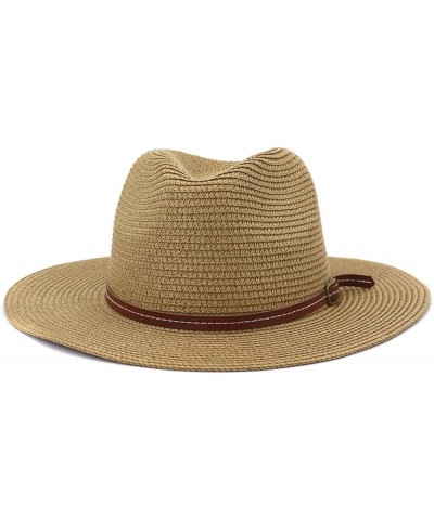 Fashion Simple Wide Brim Straw Sun Hat Women Seaside Panama Beach Hat Sun Protection Retro Jazz Cap Fedoras White $16.42 Sun ...