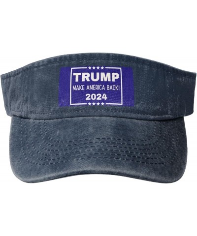 Trump 2024 Make America Back Sun Hat Sun Visor Hats for Women Men Baseball Cap Golf Hats Navy Blue $13.26 Visors