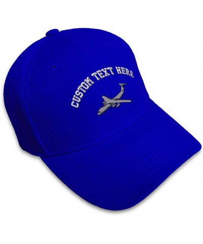 Custom Baseball Cap C-1D1 Embroidery Airplane Acrylic Dad Hats for Men & Women Royal Blue Personalized Text Here $10.75 Baseb...