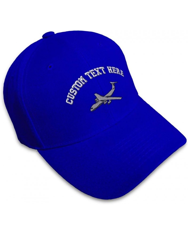 Custom Baseball Cap C-1D1 Embroidery Airplane Acrylic Dad Hats for Men & Women Royal Blue Personalized Text Here $10.75 Baseb...