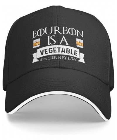 Funny Hat Bourbon is A Vegetable 51% Corn by Law Hat Women Baseball Caps with Design Cap Black $13.18 Baseball Caps