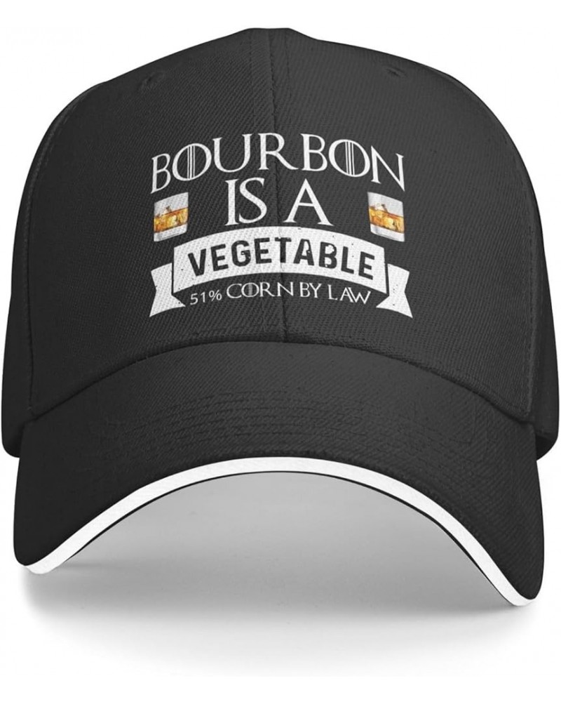 Funny Hat Bourbon is A Vegetable 51% Corn by Law Hat Women Baseball Caps with Design Cap Black $13.18 Baseball Caps