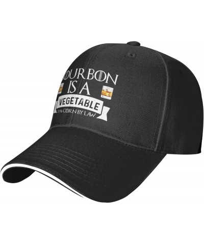 Funny Hat Bourbon is A Vegetable 51% Corn by Law Hat Women Baseball Caps with Design Cap Black $13.18 Baseball Caps