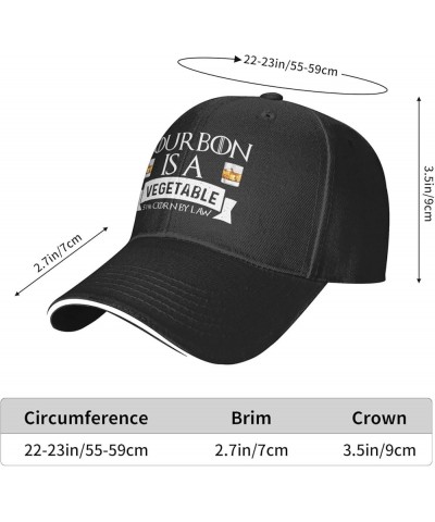 Funny Hat Bourbon is A Vegetable 51% Corn by Law Hat Women Baseball Caps with Design Cap Black $13.18 Baseball Caps