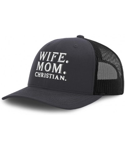 Trucker Baseball Cap Wife Mom Christian Cotton Dad Hats for Men & Women Dark Grey Black $14.03 Baseball Caps