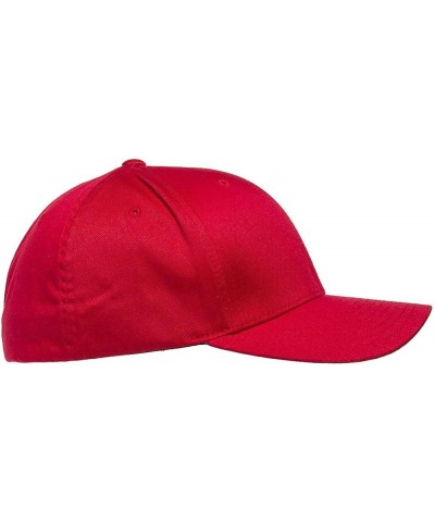 Wooly Combed Twill Fitted Baseball Cap Red $11.00 Baseball Caps