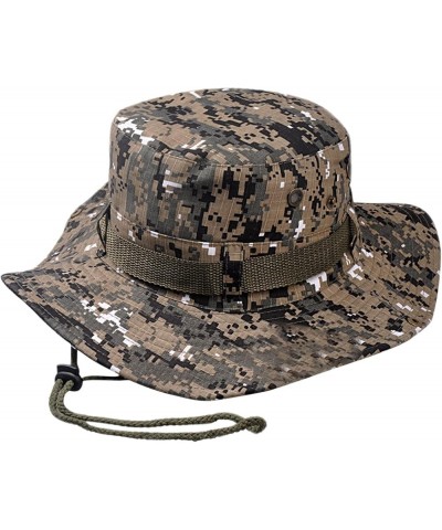 Double-Sided Camouflage Fishing Hats for Men and Women Sun Visor Cap with String Round Brim Dacron L1-h $8.99 Sun Hats