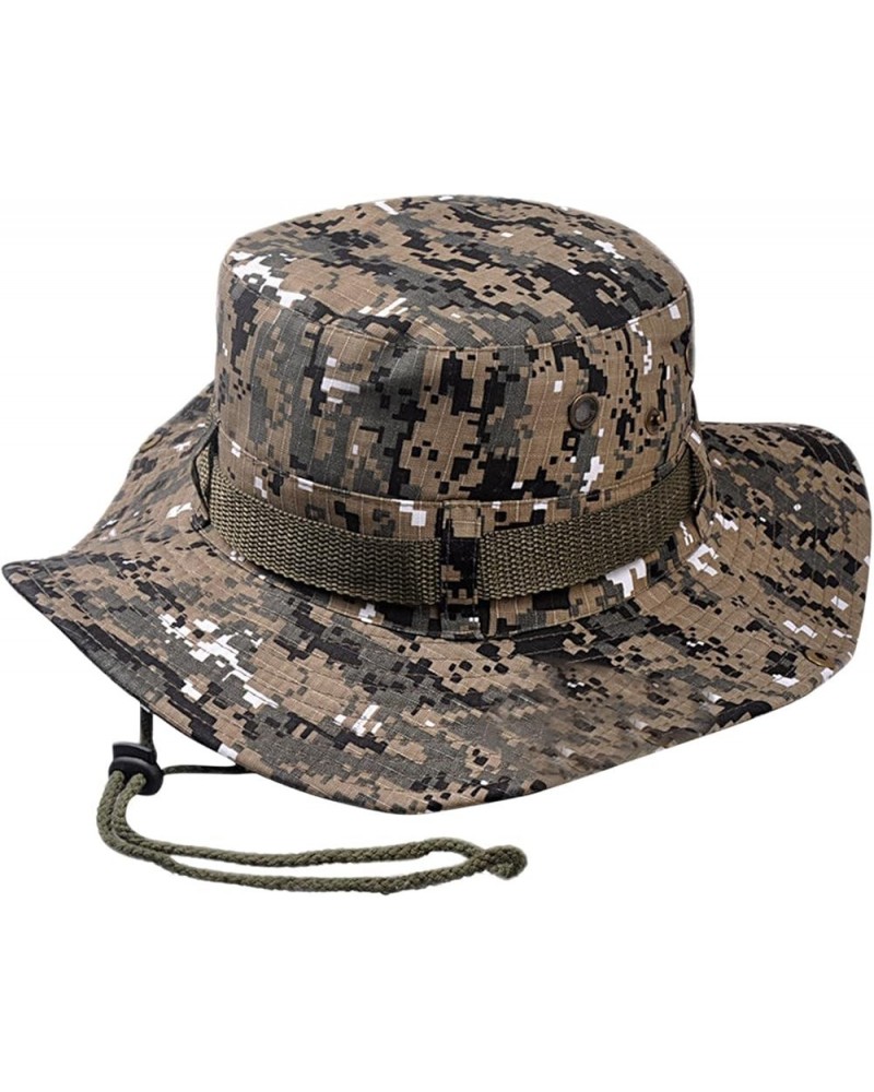 Double-Sided Camouflage Fishing Hats for Men and Women Sun Visor Cap with String Round Brim Dacron L1-h $8.99 Sun Hats