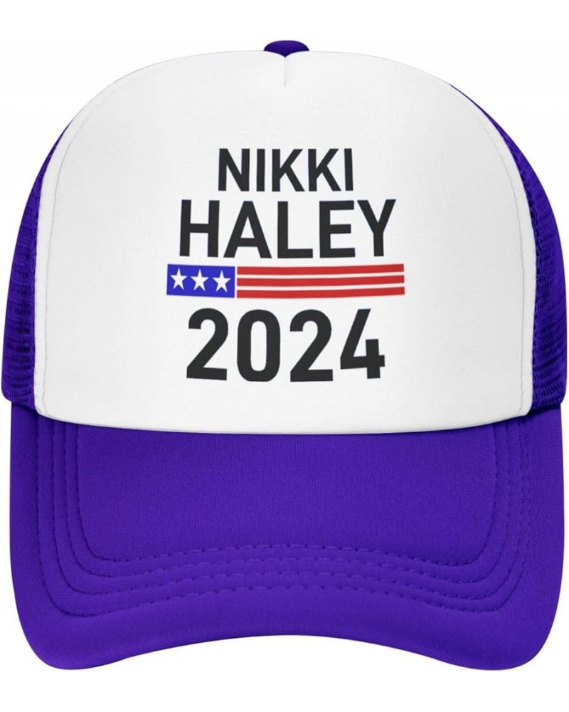 Nikki Haley 2024 Election Trucker Hat Men Mesh Baseball Cap Baseball Hats Women Sun Hat Dad Cap Fishing hat Black Purple $11....