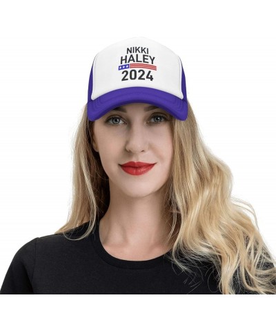 Nikki Haley 2024 Election Trucker Hat Men Mesh Baseball Cap Baseball Hats Women Sun Hat Dad Cap Fishing hat Black Purple $11....