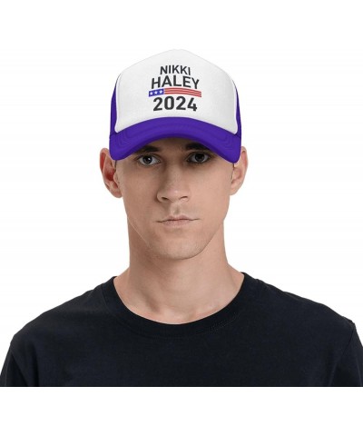 Nikki Haley 2024 Election Trucker Hat Men Mesh Baseball Cap Baseball Hats Women Sun Hat Dad Cap Fishing hat Black Purple $11....