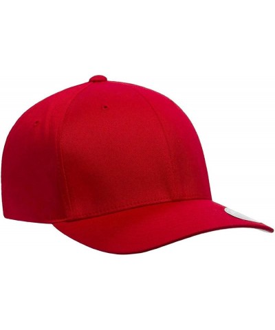 Wooly Combed Twill Fitted Baseball Cap Red $11.00 Baseball Caps