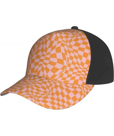 Trucker Hat, Cartoon Checkerboard Baseball Cap, Adjustable, Suitable for Daily Travel for Adults and Teenagers Checkerboard B...