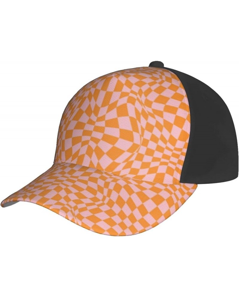 Trucker Hat, Cartoon Checkerboard Baseball Cap, Adjustable, Suitable for Daily Travel for Adults and Teenagers Checkerboard B...