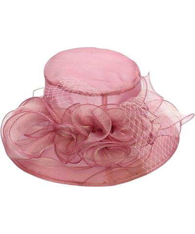 Fascinator Hat for Women Cocktail Tea Party Wide Brim Bridal Floral Wedding 20s 50s Vintage Hat B7-red $9.17 Visors