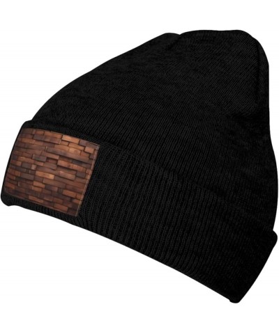 Black Warm Knit Hat Wood Panels Background Picture Soft Good Elasticity Suitable for Daily and Outdoor Sports Black $10.60 Sk...