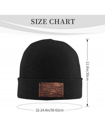 Black Warm Knit Hat Wood Panels Background Picture Soft Good Elasticity Suitable for Daily and Outdoor Sports Black $10.60 Sk...