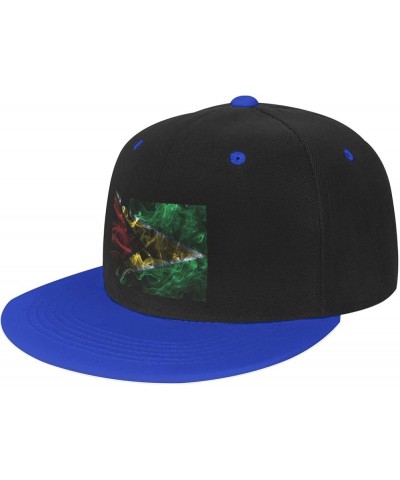 Smoke Style Flag of Guyana Baseball Cap for Men Women Snapback Hat Adjustable Flat Bill Hats Blue $12.85 Baseball Caps