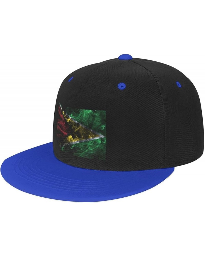 Smoke Style Flag of Guyana Baseball Cap for Men Women Snapback Hat Adjustable Flat Bill Hats Blue $12.85 Baseball Caps