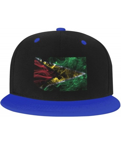 Smoke Style Flag of Guyana Baseball Cap for Men Women Snapback Hat Adjustable Flat Bill Hats Blue $12.85 Baseball Caps