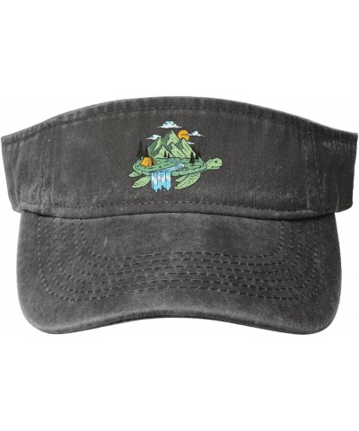 Nature and Sea Turtles Hand Painted Sun Hat Sun Visor Hats for Women Men Baseball Cap Golf Hats Deep Heather $11.12 Sun Hats