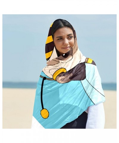 Womens Lightweight Soft Fashion Silk Scarves Sun-proof Shawls Wrap Funnly Pug Costume Bee Pattern Scarf $15.51 Scarves