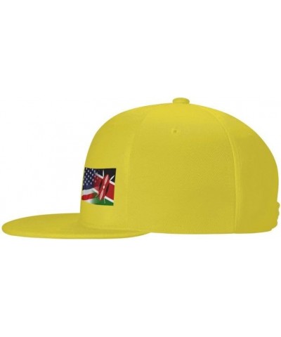 Flag of Kenya and USA Flag-Denim Hats Cowboy Knit hat Baseball Caps Fisherman's hat Yellow $13.05 Baseball Caps