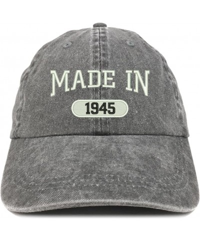 Made in 1945 Embroidered 79th Birthday Washed Baseball Cap Black $14.99 Baseball Caps