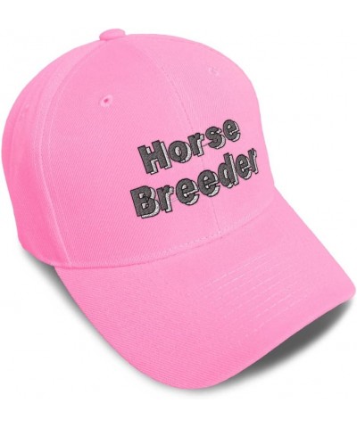 Custom Baseball Cap Horse Breeder Breeding Acrylic Artificial Dad Hats for Men and Women Soft Pink Design Only $11.07 Basebal...