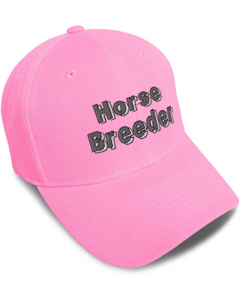 Custom Baseball Cap Horse Breeder Breeding Acrylic Artificial Dad Hats for Men and Women Soft Pink Design Only $11.07 Basebal...