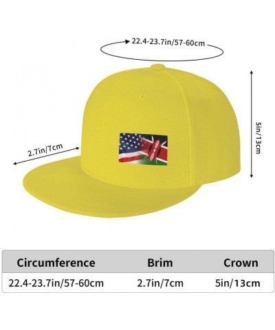 Flag of Kenya and USA Flag-Denim Hats Cowboy Knit hat Baseball Caps Fisherman's hat Yellow $13.05 Baseball Caps