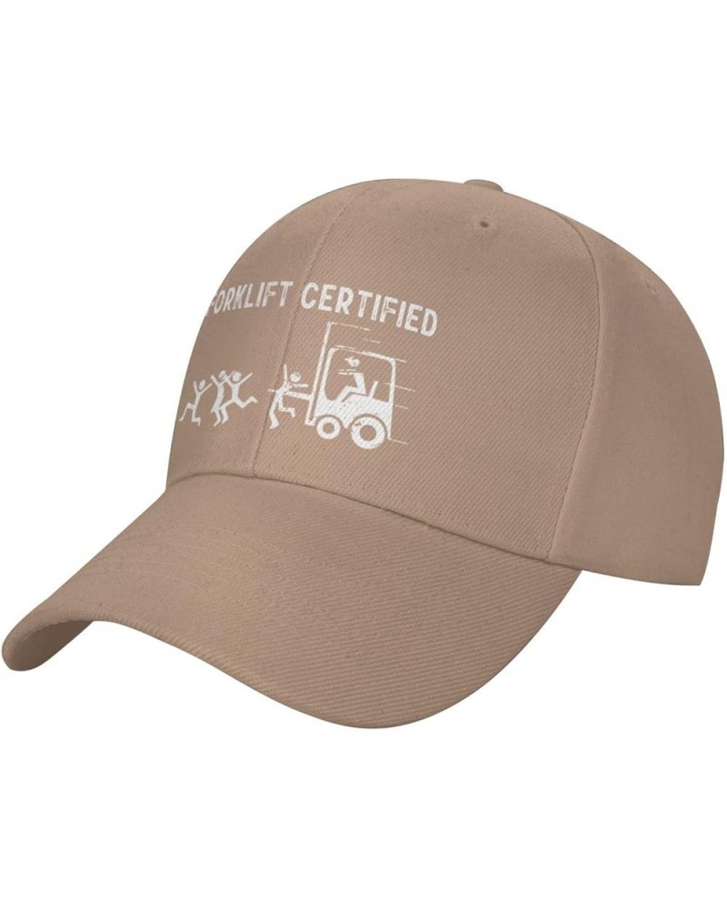 Forklift Certified Men's Baseball Hat Retro Snapback Cap Adjustable Natural $11.22 Baseball Caps