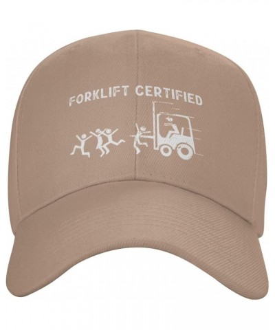 Forklift Certified Men's Baseball Hat Retro Snapback Cap Adjustable Natural $11.22 Baseball Caps