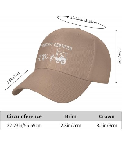 Forklift Certified Men's Baseball Hat Retro Snapback Cap Adjustable Natural $11.22 Baseball Caps