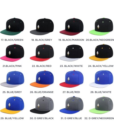 Ice Cream Cone Hip-Hop Snapback Hat Embroidered Baseball Cap Cute 23. Black/White $11.99 Baseball Caps