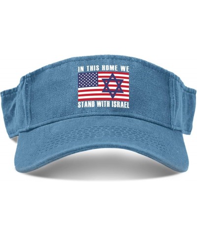 in This Home we Stand with Israel Caps Visor for Teens Sun Visor Hat Flodable Golf Cap Lake Blue $9.01 Visors