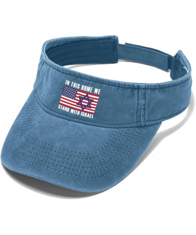 in This Home we Stand with Israel Caps Visor for Teens Sun Visor Hat Flodable Golf Cap Lake Blue $9.01 Visors