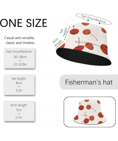 Cool Bucket Hat Cherry Bucket Hats Fruit Vintage Hat Camping Accessories for Vacation Must Haves Cute 5 $9.65 Bucket Hats