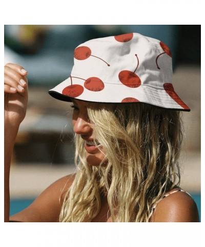 Cool Bucket Hat Cherry Bucket Hats Fruit Vintage Hat Camping Accessories for Vacation Must Haves Cute 5 $9.65 Bucket Hats