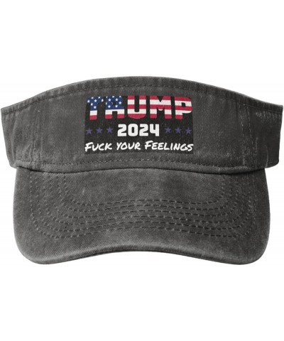 Trump 2024 Fuck Your Feelings Sun Hat Sun Visor Hats for Women Men Baseball Cap Golf Hats Deep Heather $10.65 Visors