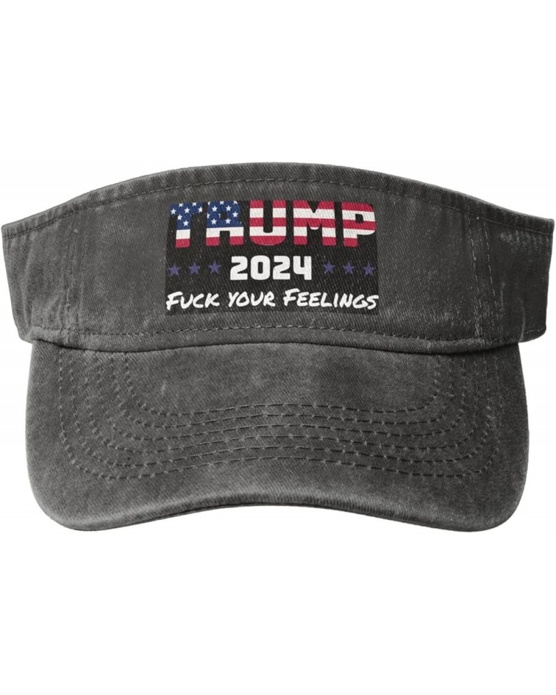 Trump 2024 Fuck Your Feelings Sun Hat Sun Visor Hats for Women Men Baseball Cap Golf Hats Deep Heather $10.65 Visors