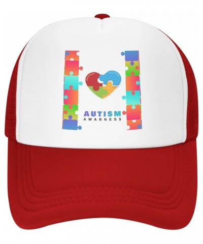 Autism Awareness Baseball Cap Trucker Hats Sports Fan Caps Adjustable Size for Men Women Activities All Seasons Red $8.26 Bas...