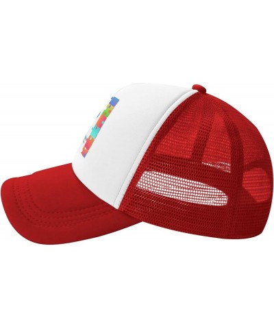 Autism Awareness Baseball Cap Trucker Hats Sports Fan Caps Adjustable Size for Men Women Activities All Seasons Red $8.26 Bas...