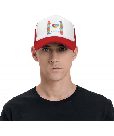 Autism Awareness Baseball Cap Trucker Hats Sports Fan Caps Adjustable Size for Men Women Activities All Seasons Red $8.26 Bas...