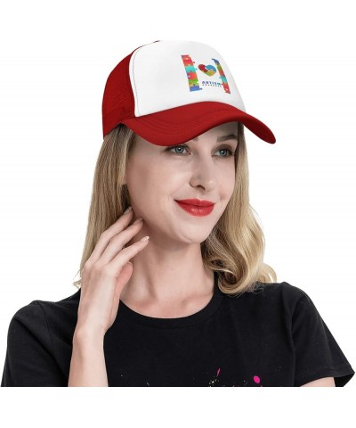 Autism Awareness Baseball Cap Trucker Hats Sports Fan Caps Adjustable Size for Men Women Activities All Seasons Red $8.26 Bas...